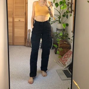 90s black cargo pants / goodbye bread